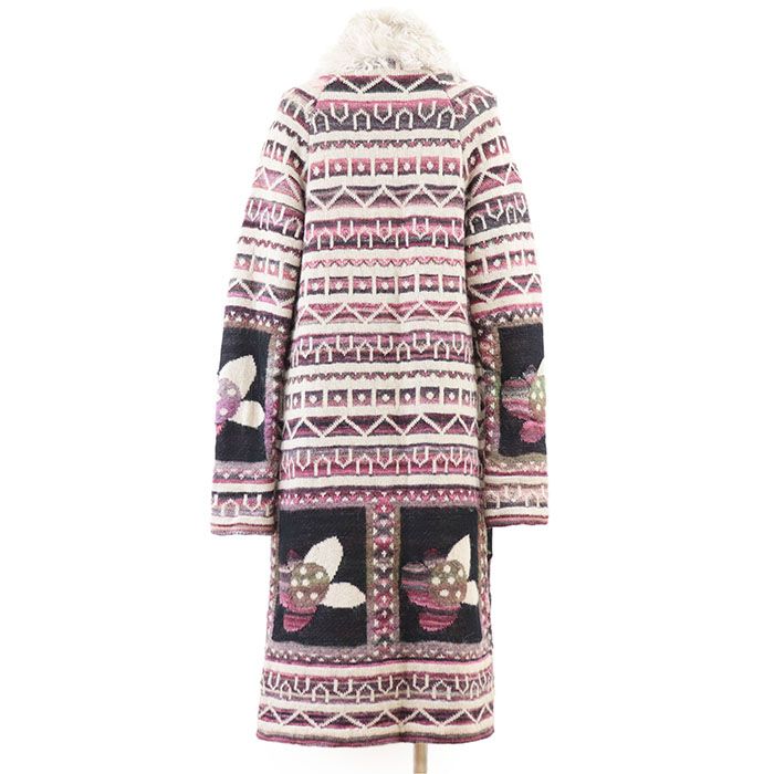 【極美品】CHANEL シャネル カーディガン ムートン ニット 09A P36274 09年製 カシミヤ混 ネイティブ柄 レディース 36 マルチカラー 伊製 極美品】CHANEL シャネル カーディガン ムートン ニット 09A