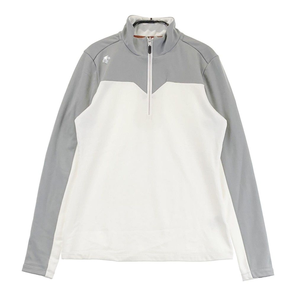 サイズ：M DESCENTE GOLF デサントゴルフ  ハーフジップ 長袖Tシャツ  ホワイト系 [240101319689]# ゴルフウェア レディース ストスト