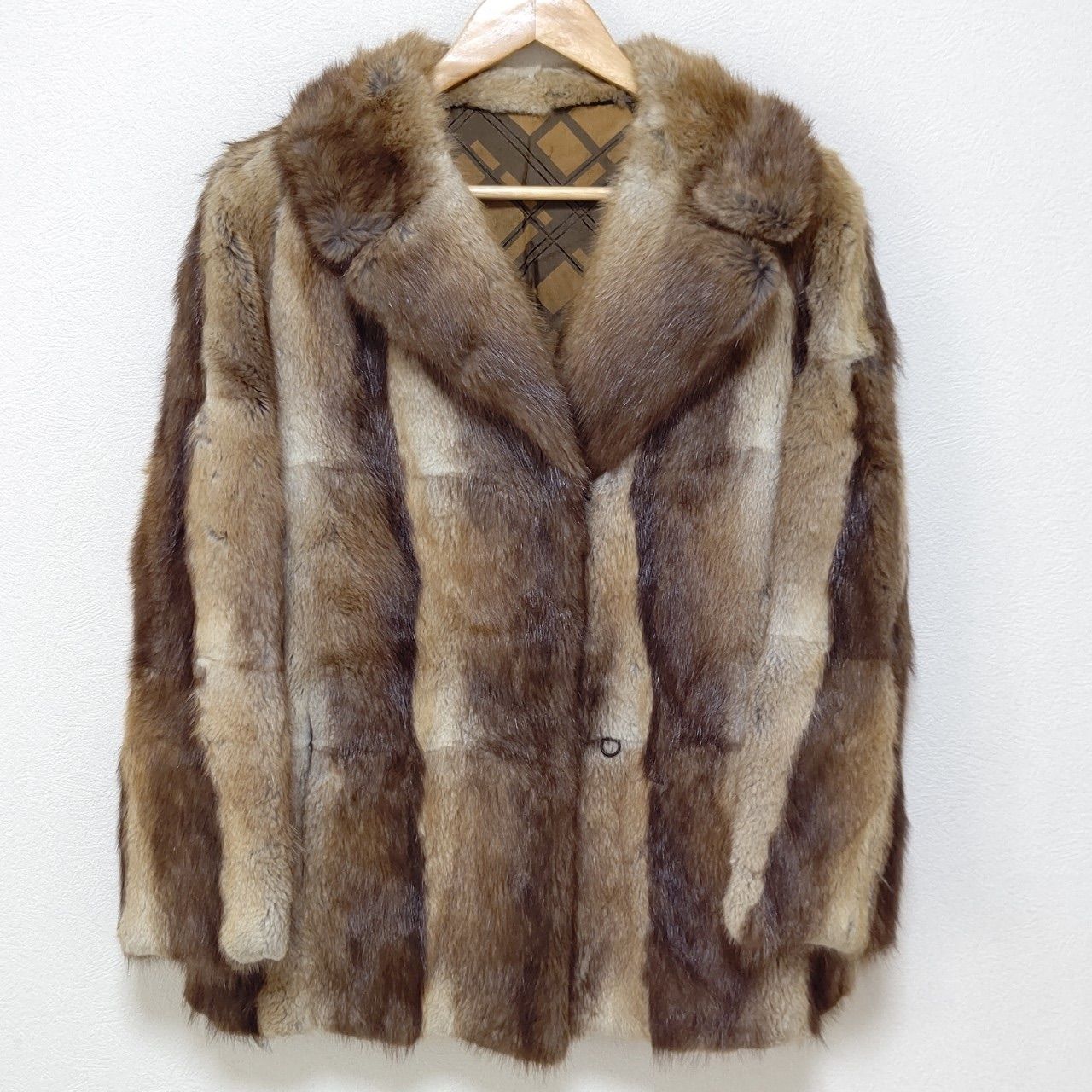 高級 毛皮【fur coat】ファー コート 上質 アウター ミドル丈 上品