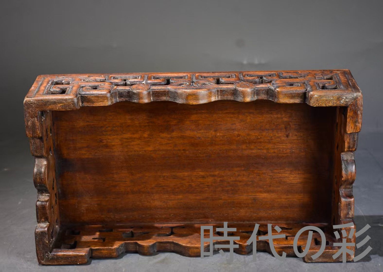 旧蔵 清 黑檀木 官箱 多宝箱 はめ込む玉 極細工 中国古玩