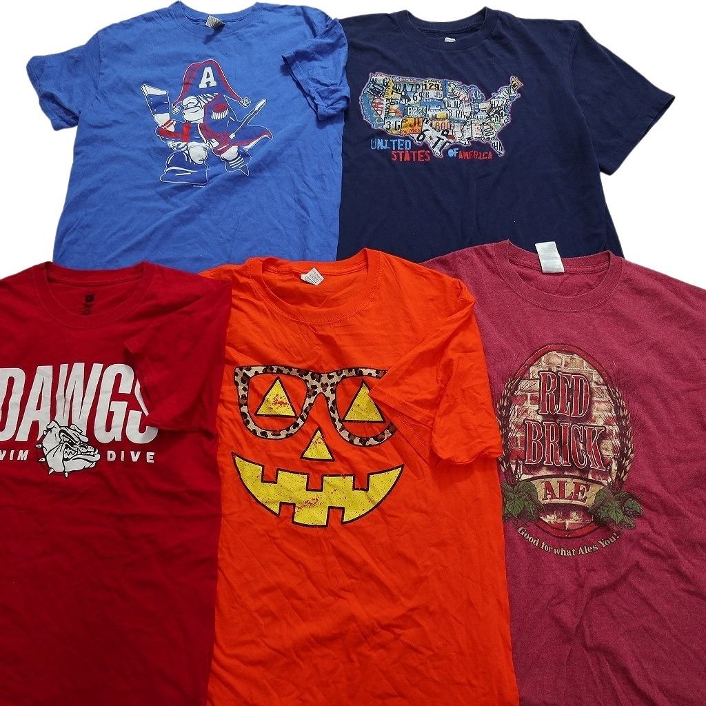 SALE 古着卸 まとめ売り カラーmix プリント 半袖Tシャツ 20枚セット 