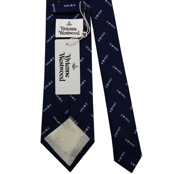 Vivienne Westwood ヴィヴィアン・ウェストウッド ネクタイ ネイビーブルー系 モチーフ柄 イタリー製 シルク100％ AW25 81050004-W0198-K410-NAVY BLUE ギフト プレゼント Vivienne Westwood ヴィヴィアン・ウェストウッド ネクタイ ネイビー