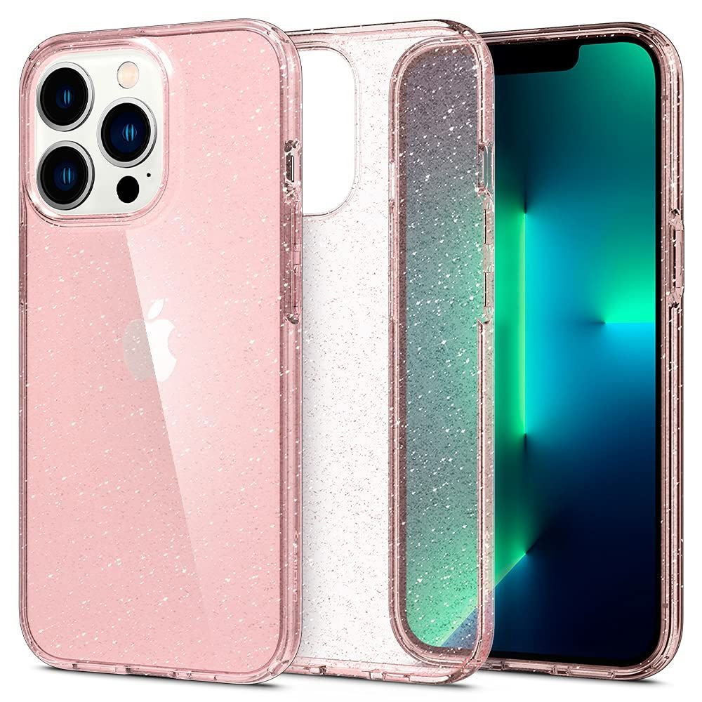 【人気商品】グリッター リキッド・クリスタル ワイヤレス充電対応 軽量 薄型 薄型 ACS03256 厚さ1.5ｍｍ レンズ保護 傷防止 黄変抑制 米軍MIL規格取得 衝撃吸収 (ローズ・クォーツ) ラメ入り キ