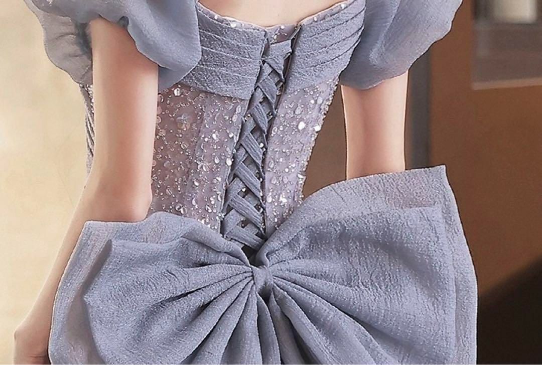 大きなリボンがオシャレ袖の使い方は2wayイブニングドレス - メルカリ