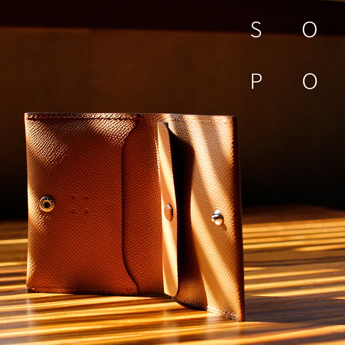 ソポ ワープロラックス カードケース 名刺入れ 小銭入れ付き 本革 カーフレザー SOPO SO72