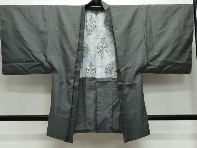 平和屋着物○お召 亀甲文様 正絹 逸品 AAAX0693zg