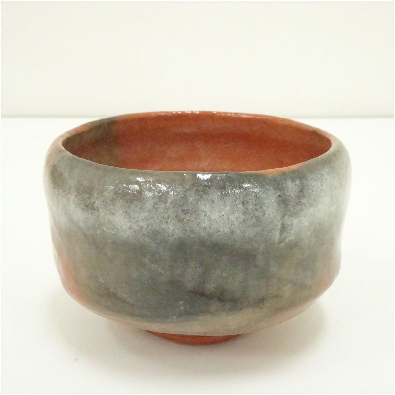 佐々木松楽造 赤楽茶碗 共箱 茶道 抹茶 おしゃれ 抹茶茶碗 抹茶碗 和食器 レトロ 茶器 骨董 茶わん 茶会 茶の湯 楽焼