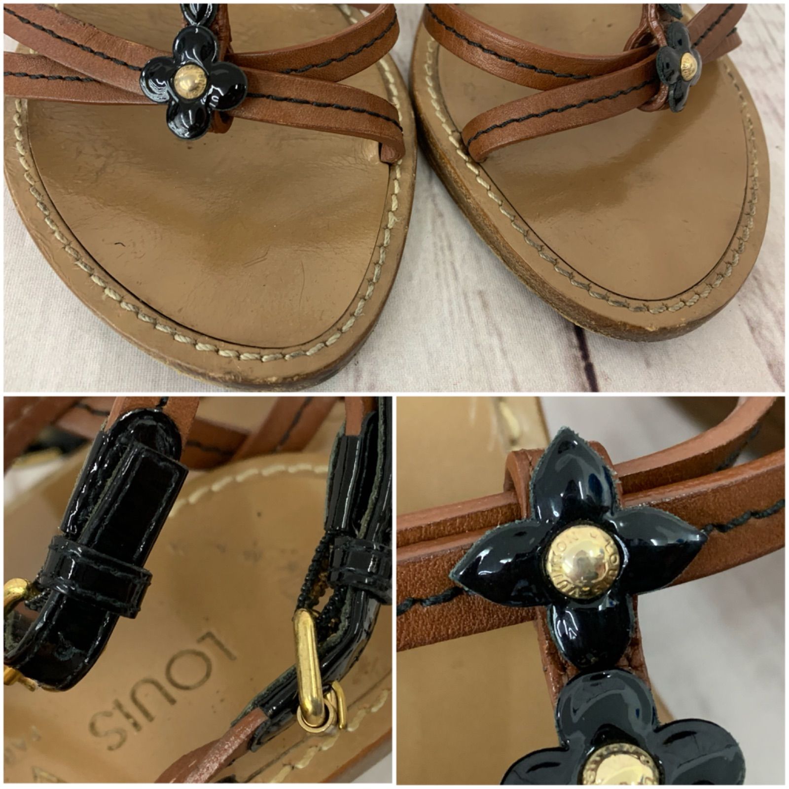 LOUIS VUITTON ルイヴィトン フラワーモチーフ ウェッジソール