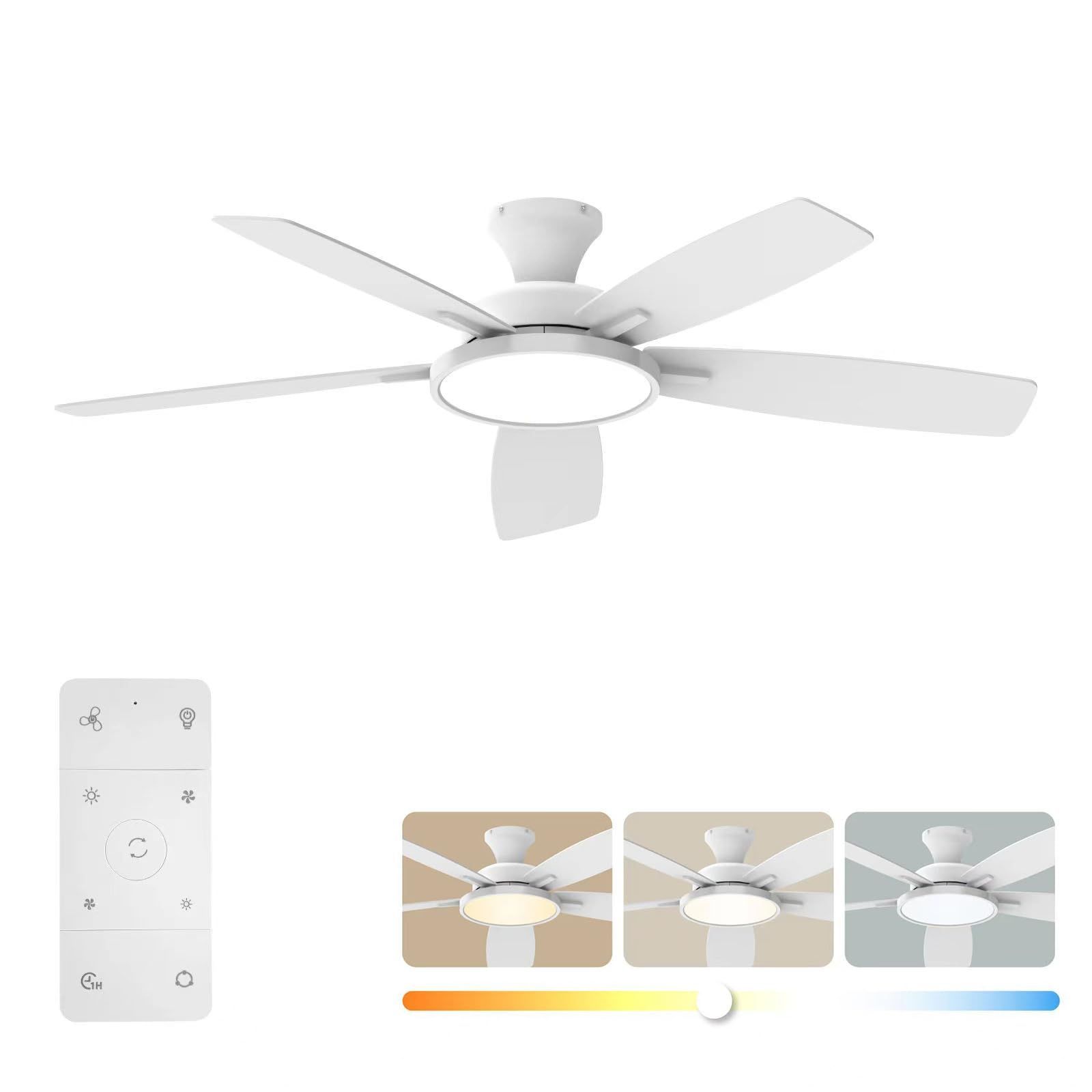 Color:白枠 【節電-5】TALOYA シーリングファンライト Φ132cm 調