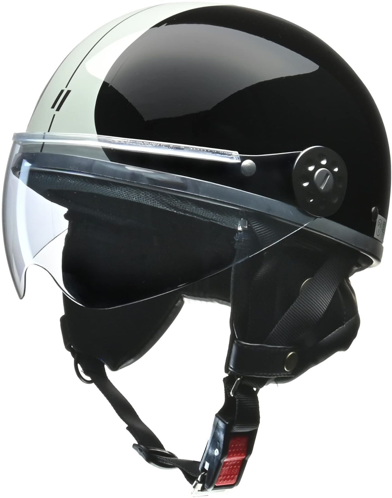 【新着商品】- ブラック/シルバー フリー(57-60cm未満) O-ONE(オワン) バイク用ハーフヘルメット リード工業(LEAD)