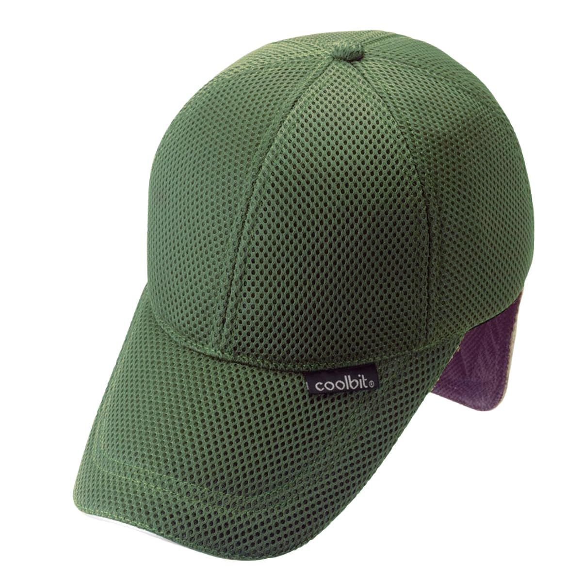 Size L_Color カーキ深緑 KHK coolbit 水だけで 冷感持続 ヒンヤリ 涼しい 冷える帽子 クールビット ダブル メッシュ キャップ 保水 気化熱で 首 冷却 熱中症対策 帽子 暑さ対策 CBSPCP82 ベージュ 父の日プレゼン