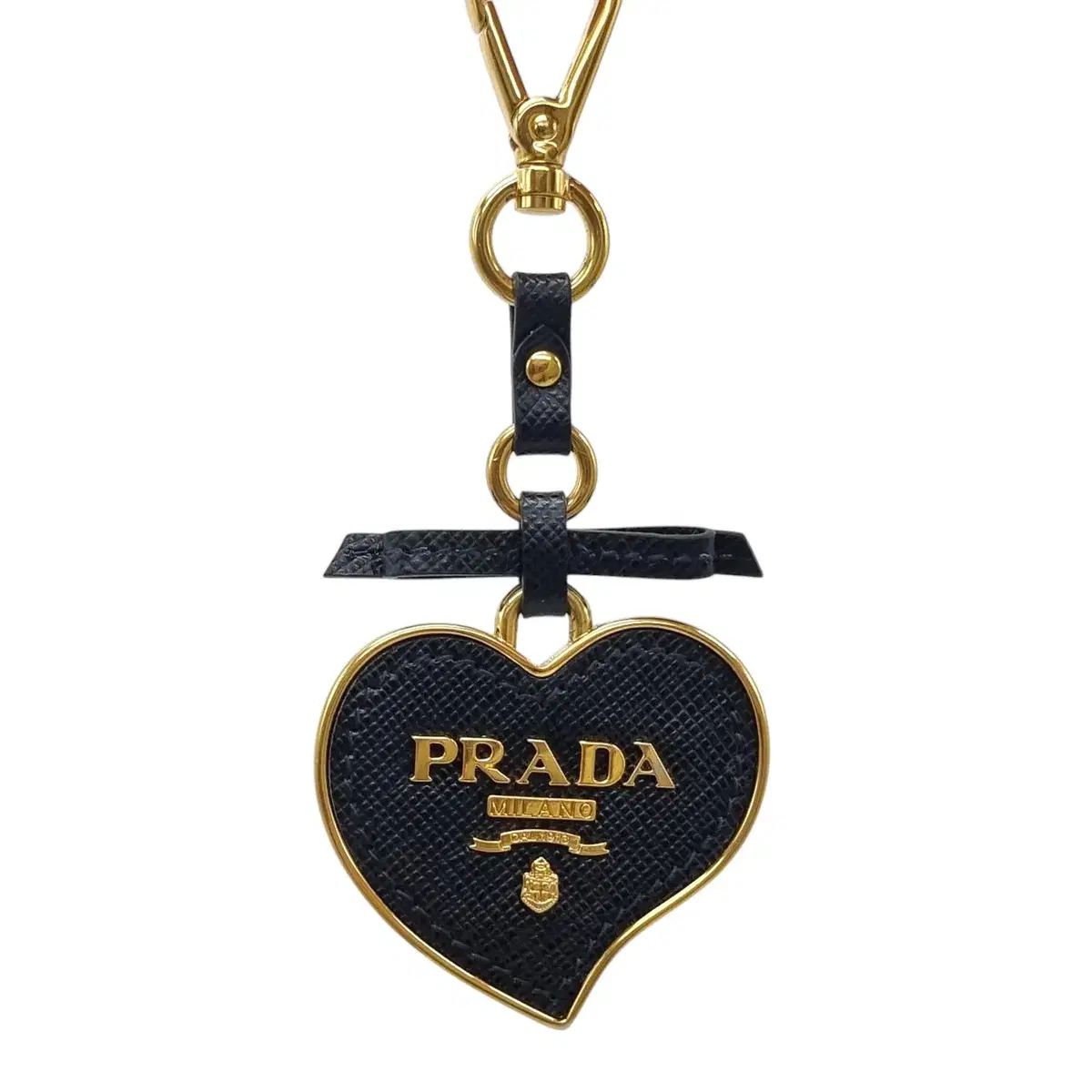 Prada(プラダ) トリック ハート ロゴ プラーク キーリング
