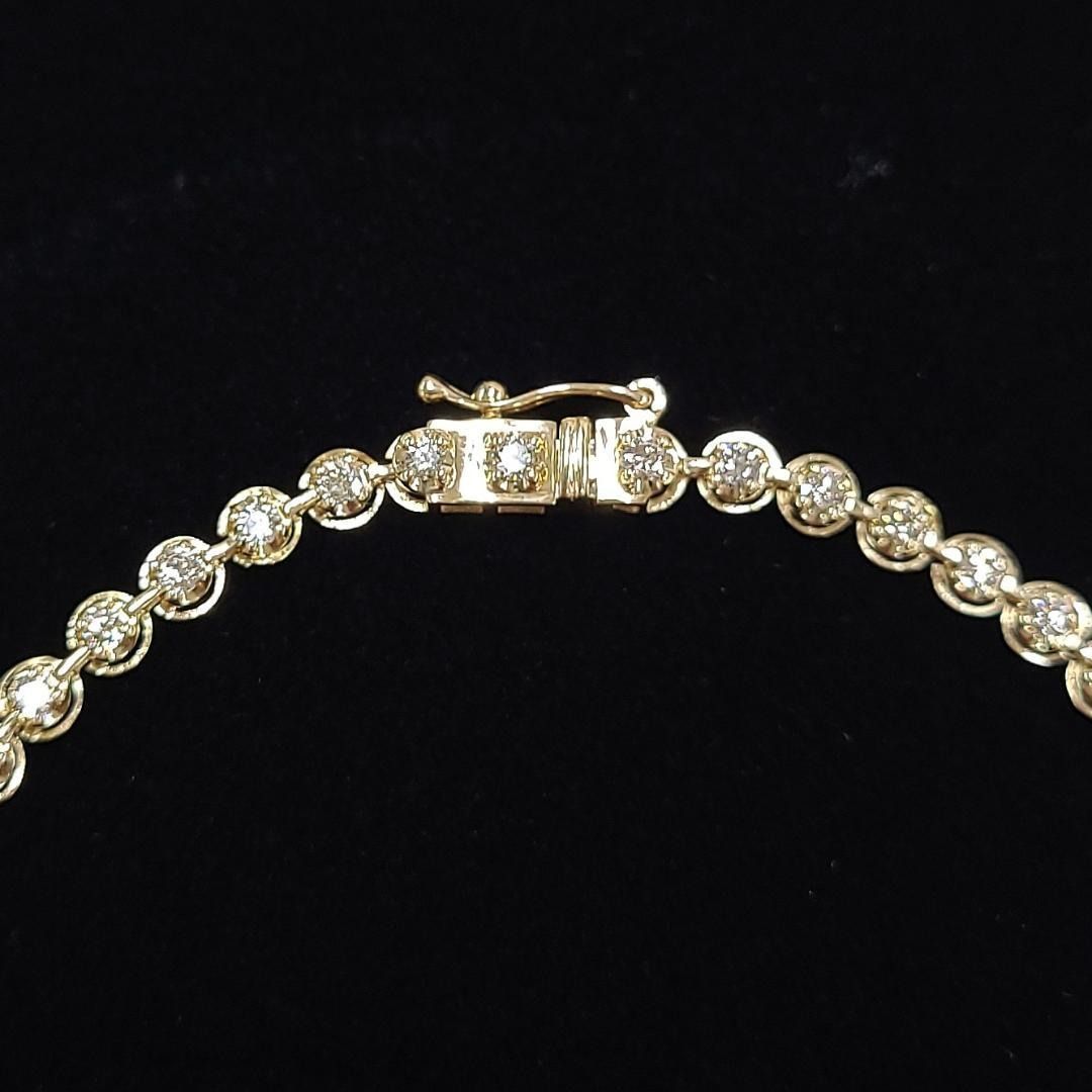 ギラギラ！新型1ct ダイヤモンド K18 YG テニス ブレスレット 18金 ギラギラ！新型1ct ダイヤモンド K18 YG テニス ブレスレット 18金