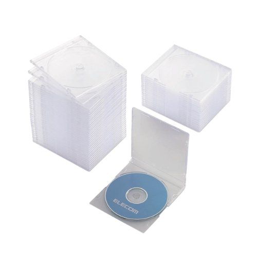 エレコム CD/DVDスリムプラケース 1枚収納 50パック クリア CCD-JSCS50CR （1点）