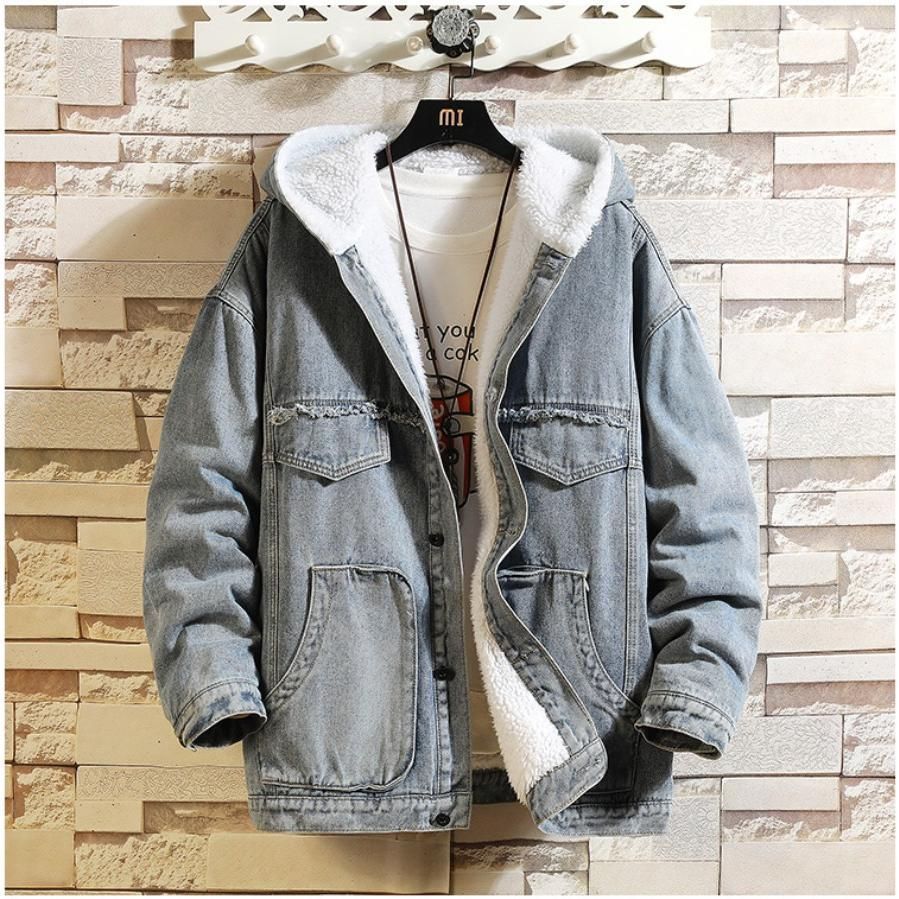 デニムジャケット メンズ ジャケット 冬服 裏起毛 裏ボア フード付き あったか 防寒 秋冬着 アウター デニム オシャレ ギフト CvkQ581