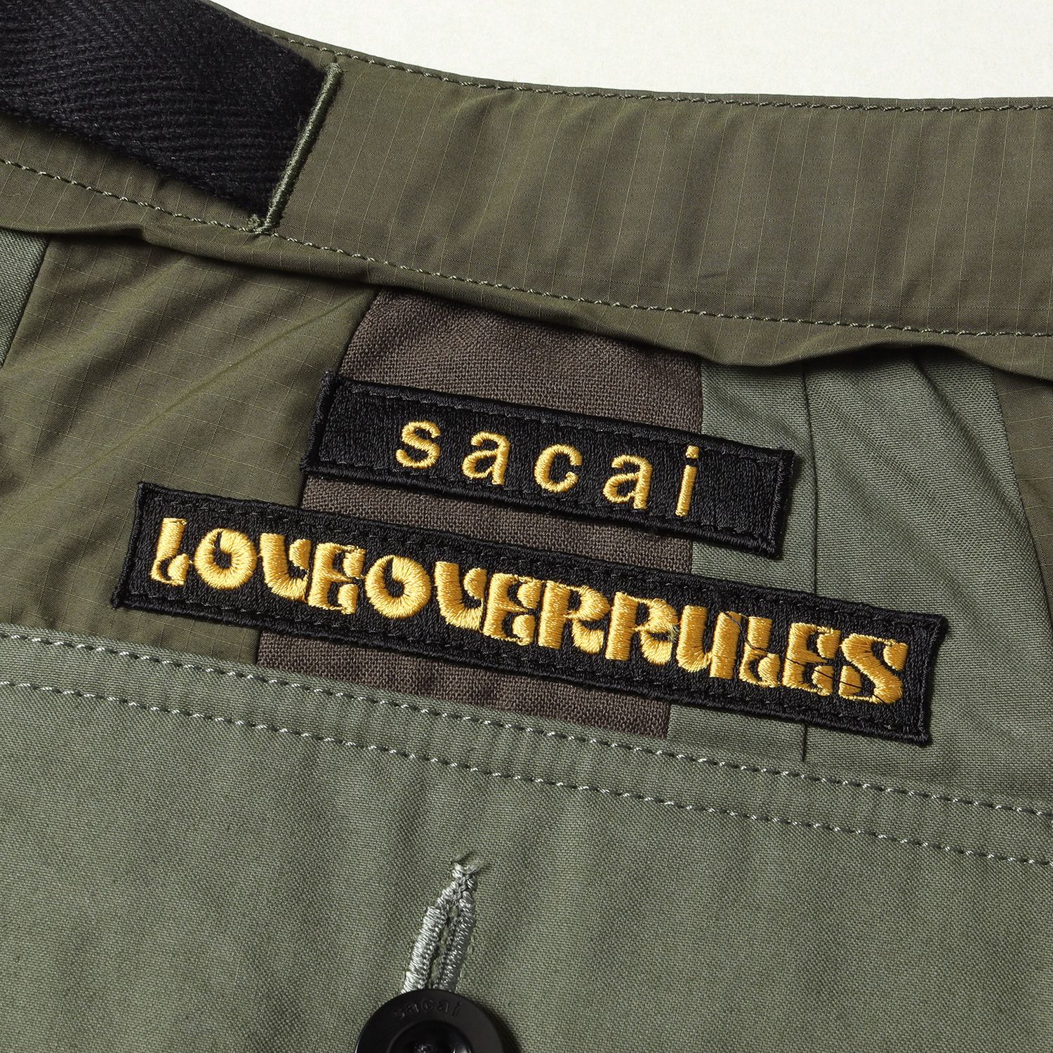 美品 Sacai サカイ パッチワーク ベルッテッド ポリエステル ウール 