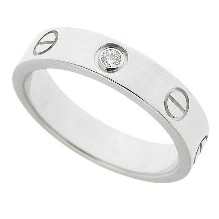 CARTIER カルティエ ミニ ラブ 1P ダイヤ リング K18WG 750