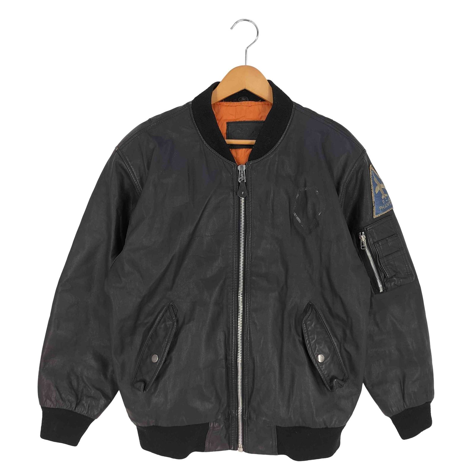 ユーズドフルギ USED古着 裏キルティング ワッペン MA-1 レザー  