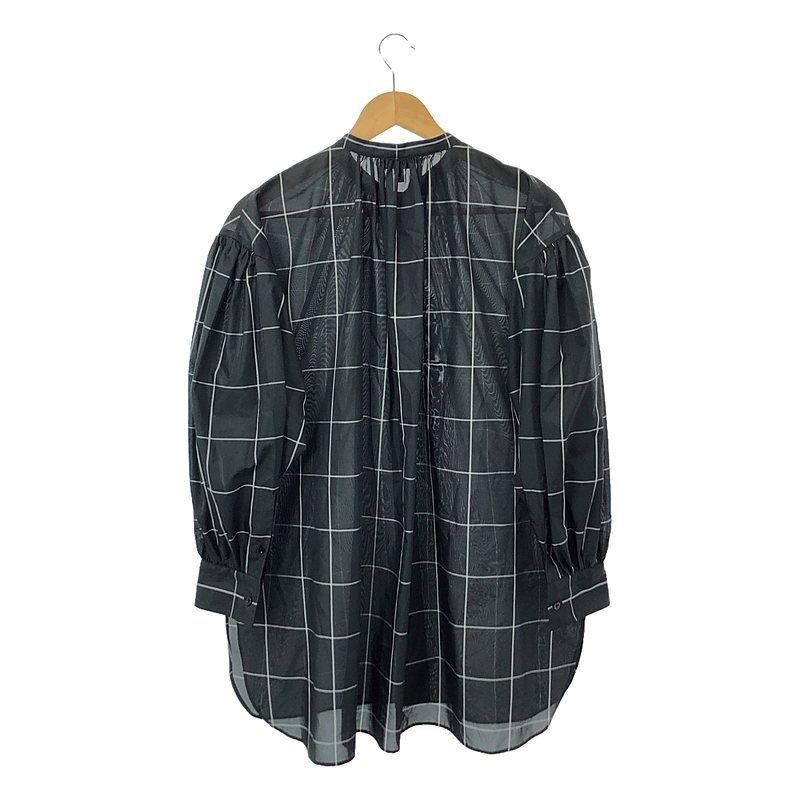 新品/未使用　HYKE PLAID GATHERED SHIRT シャツ HYKE / ハイク | 2022SS | PLAID GATHERED SHIR / バンドカラー