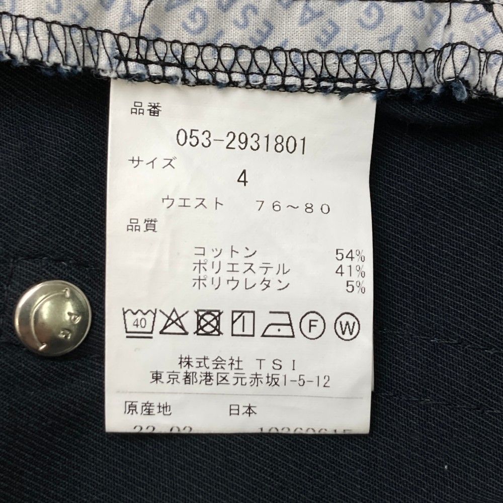 パーリーゲイツ　異素材切り替えストレッチパンツ　サイズ4　ネイビー　美品 サイズ：4 PEARLY GATES パーリーゲイツ ストレッチパンツ