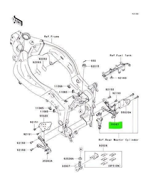 ブルーブルーセット　新品未使用 カワサキ ニンジャ ZX 6R フロントステー RH シルバー Stay Fr