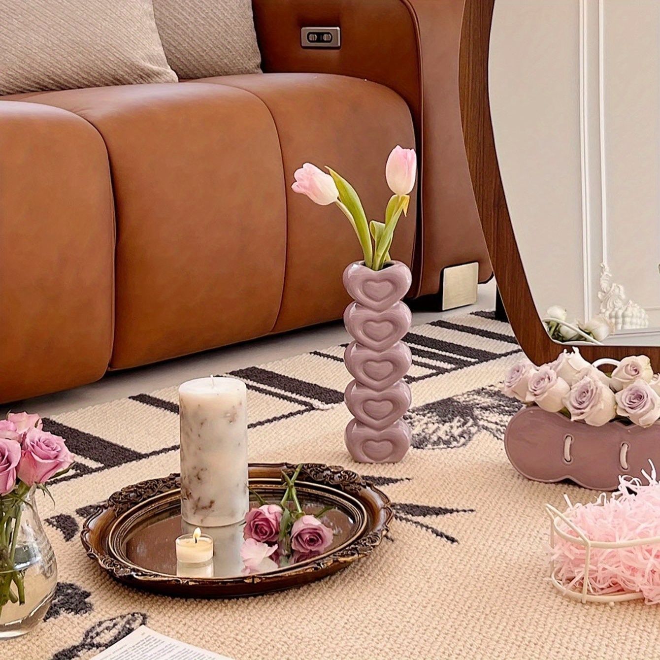 YONEX テニスシューズ 25.0cm WIDE 新品未使用 花瓶 花びん セラミック おしゃれ 一輪挿し シンプル ハート型 紫