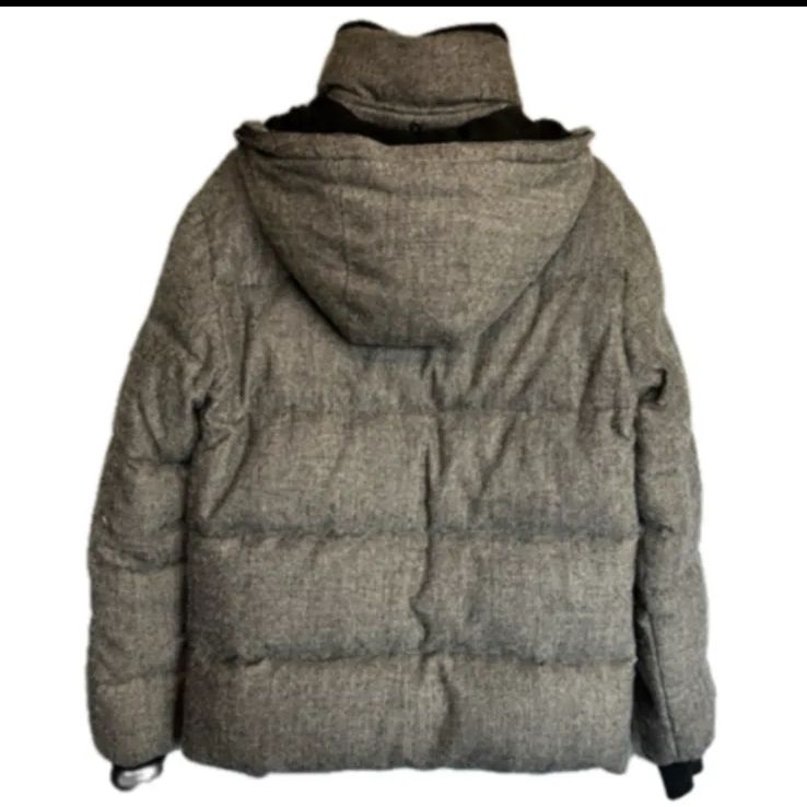 MONCLER モンクレール ウール ヘリンボーン フーデッド ダウン 