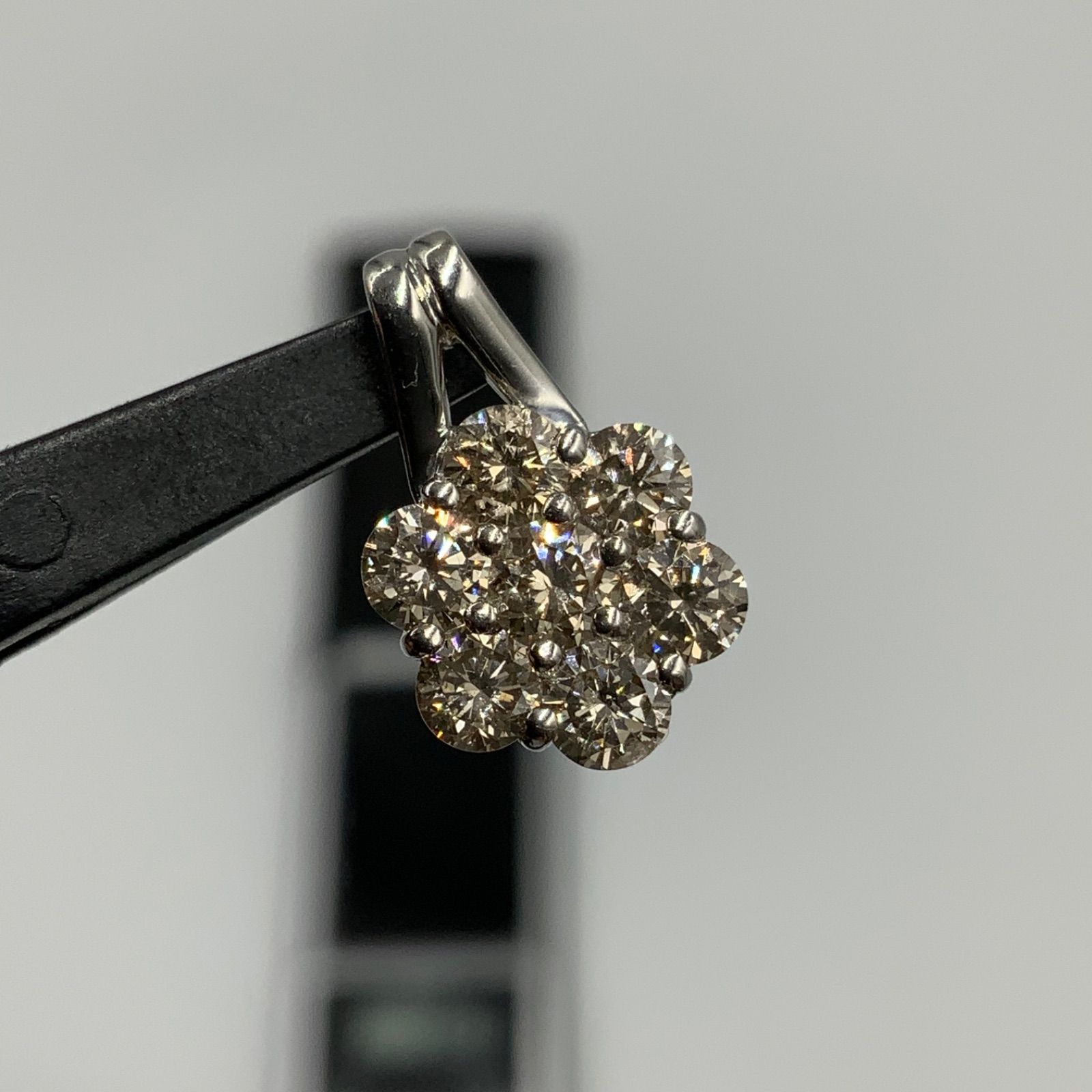Pt900ダイヤモンドペンダントトップ1.02ctフラワー Pt900 フラワー ダイヤ ペンダント 1ct 1.8g