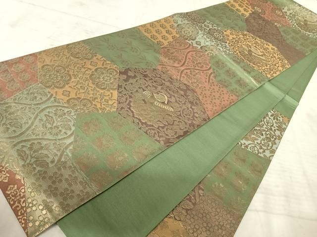 ⑥②⑤夏帯 唐草 更紗 正絹 全通 袋帯 平和屋着物◎六通柄袋帯 更紗花鳥文 正絹 逸品 AAAX7510yx