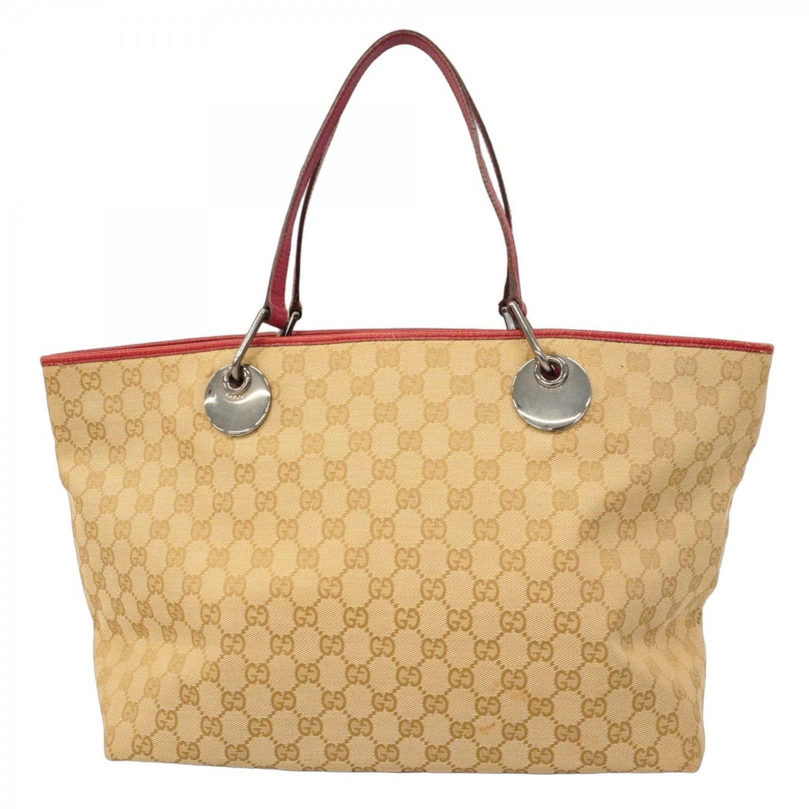 【中古品・キズあり】GUCCI トートバッグ ポーチ付き グッチ(Gucci) グッチ トートバッグ GGキャンバス 120838