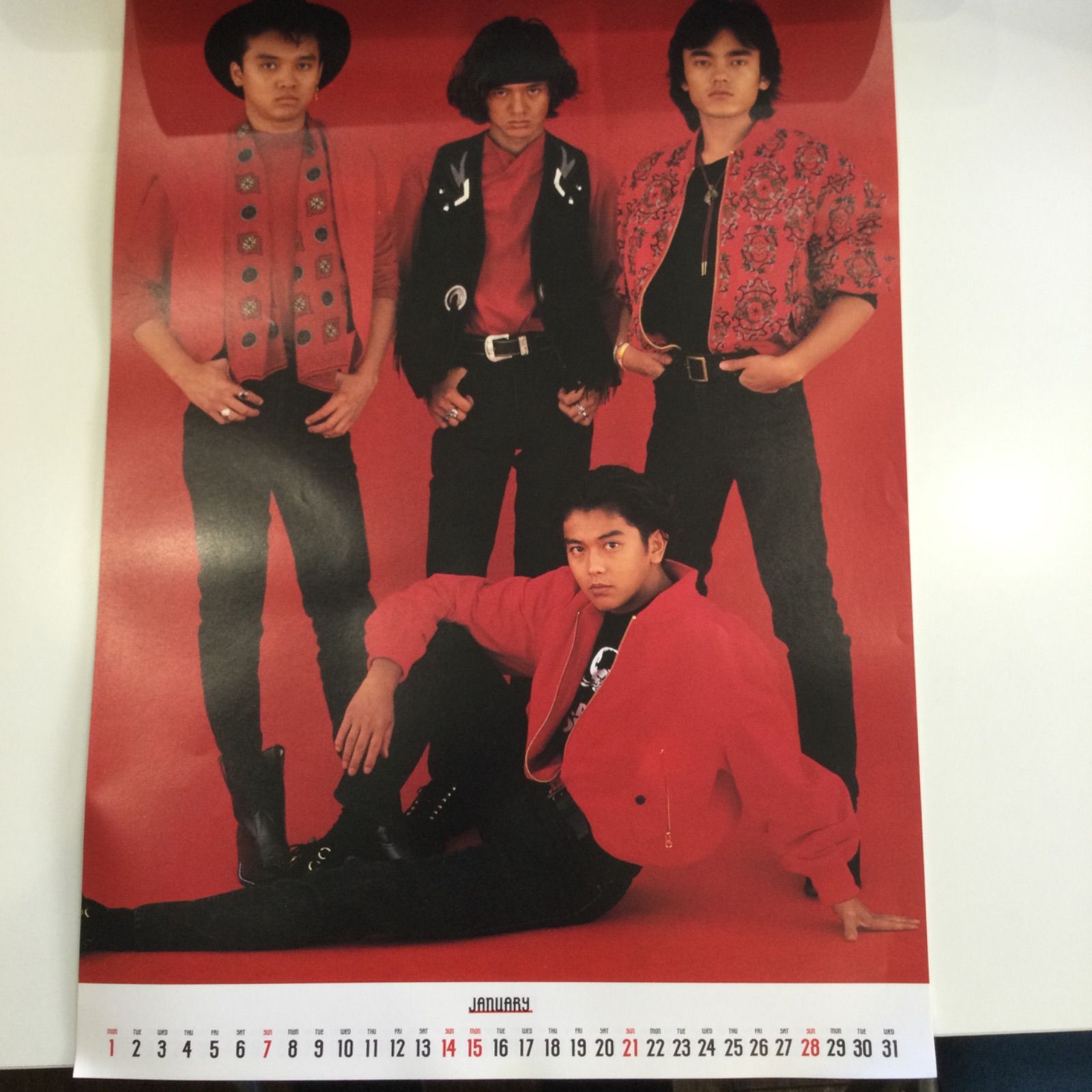 男闘呼組　成田昭次　岡本健一　CDまとめ売り レア】 男闘呼組 1990年 カレンダー ＋ 特典ハンカチ付き 昭和