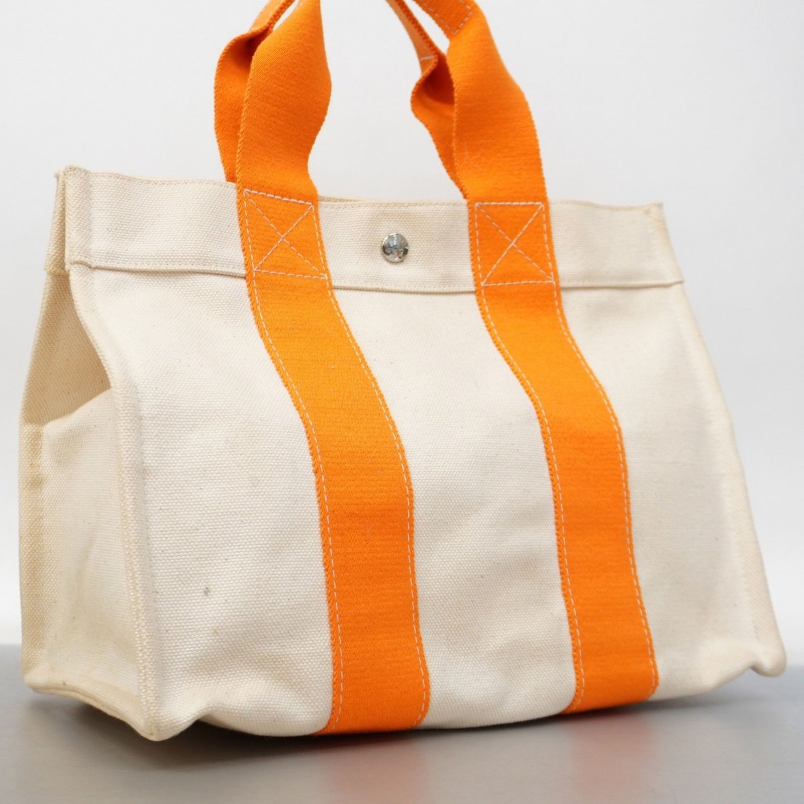 HERMES ボラボラPM （アイボリー✕オレンジ） エルメス(Hermes) エルメス トートバッグ ボラボラPM キャンバス