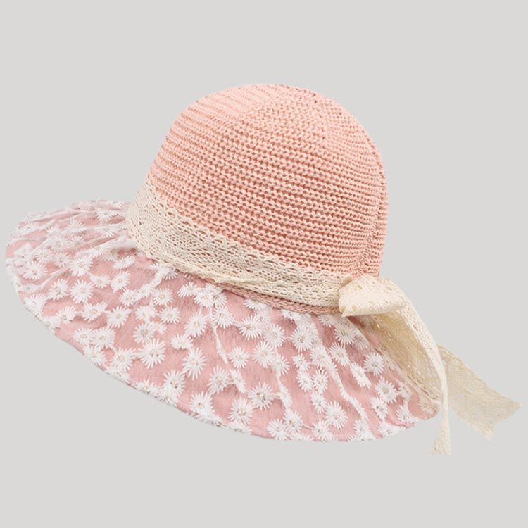 【新発売】今週の市販 レース 花柄 麦わら帽子 リボン 蝶結び 春夏 夏 レディース 帽子
