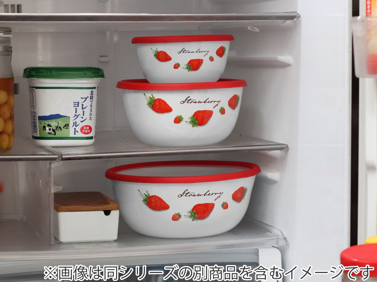 ミキシングボウル 22cm ストロベリーシリーズ 富士ホーロー