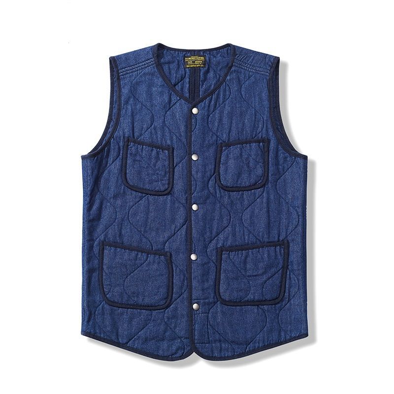 限定SALE ワーク インディゴデニム ベスト◇メンズ アメカジ ヴィンテージ ジレ ハンティングスタイル タンクトップ・ノースリーブトップス