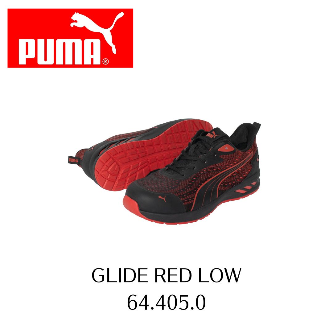 PUMA　64 405 0 GLIDE RED LOW グライド　レッド　ロー　安全靴　安全スニーカー　64.405.0