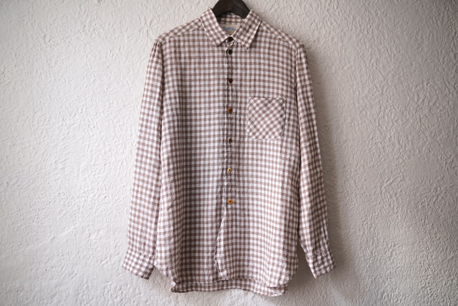 16SS Regular Collarリネンシャツ / ザ　クルーキッドテーラー 16SS Regular Collar Classic Shirts リネンチェックシャツ