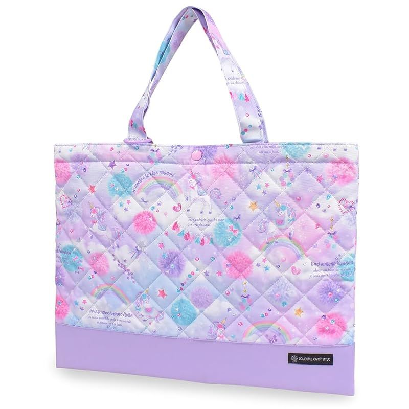 [COLORFUL CANDY STYLE] レッスンバッグ キルティング (ループ付き) はっ水キルティングタイプ ユニコーンファンタジー 撥水 軽量 汚れにくい シワ防止 女の子 NL400600