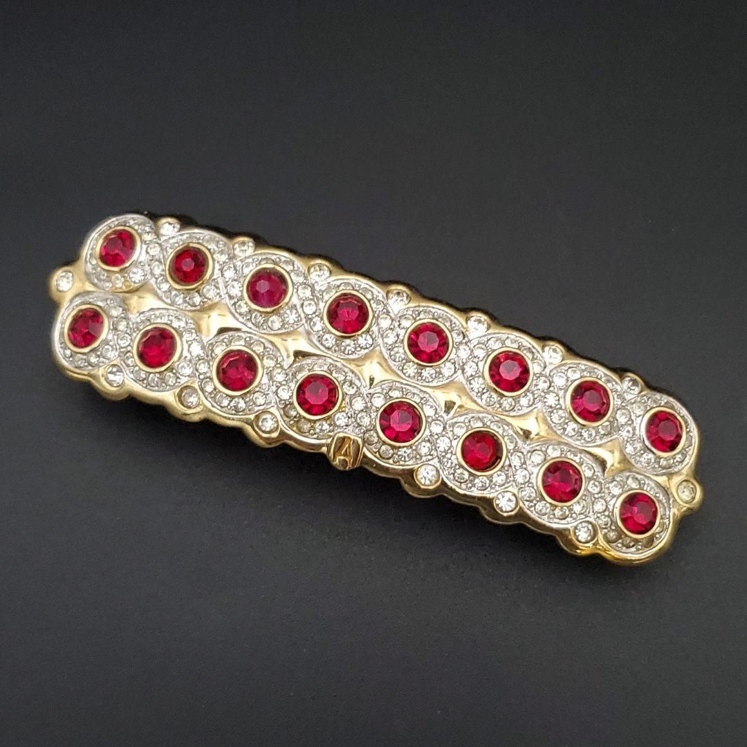 ALEXANDRE DE PARIS アレクサンドル ドゥ パリ バレッタ ラインストーン 大粒 フランス製 赤