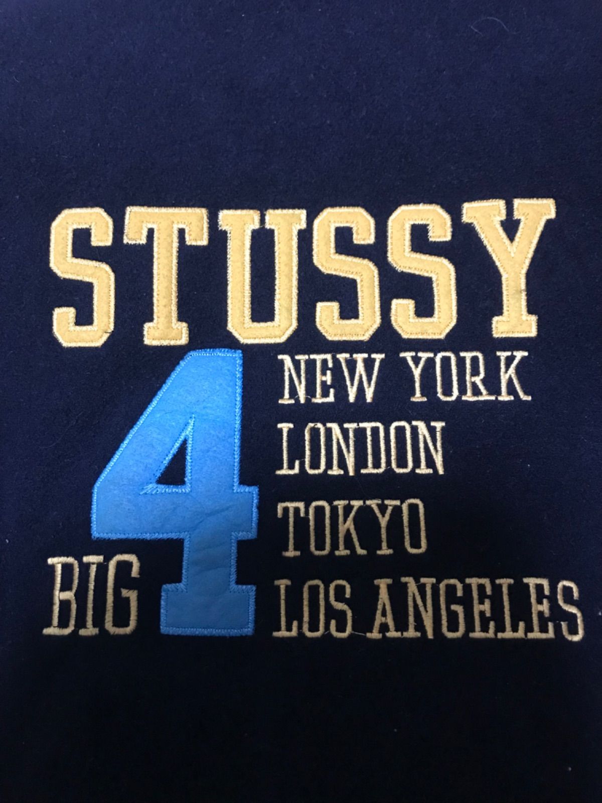 1998年製 STUSSY BIG4「4都市限定」スタジャン - メルカリ 1998年製 STUSSY BIG4「4都市限定」スタジャン - メルカリ