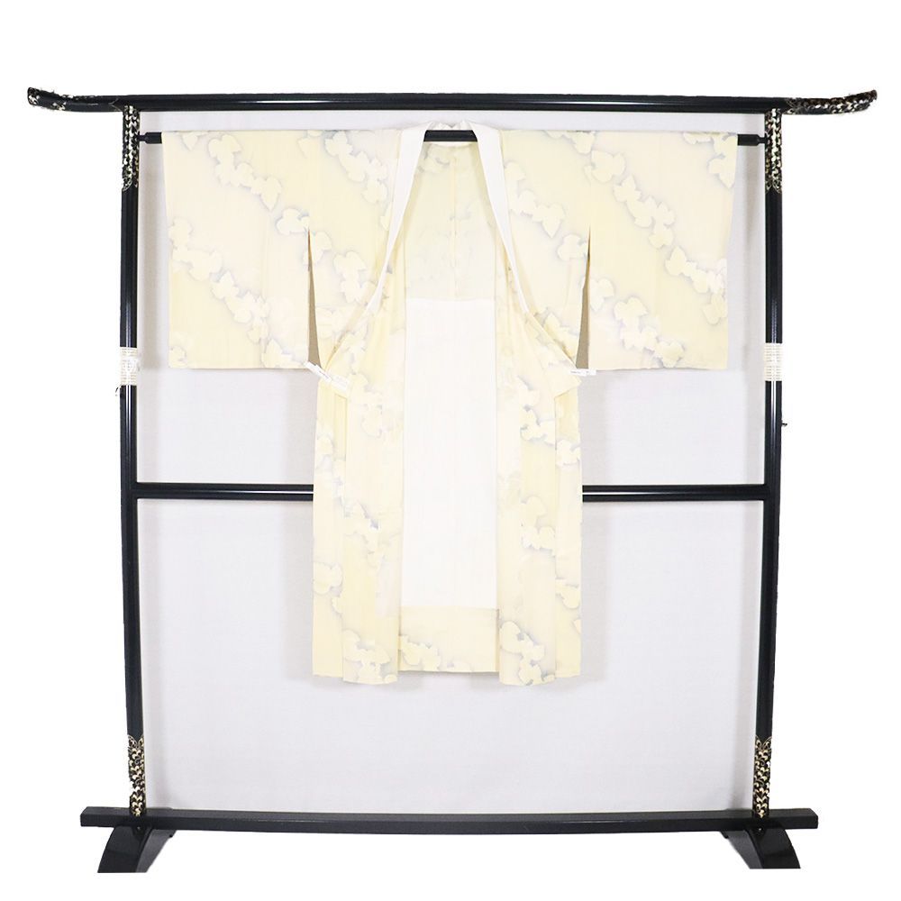 訪問着用 長襦袢 単衣 袖無双 正絹 ベージュ 暈し 蔦の葉 広襟 SSサイズ A5261 ♥品 レディース シルク ギフト 送料込み