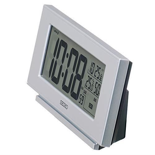 01:銀色メタリック_77×174×38mm セイコークロック(Seiko Clock) 置き時計 銀色メタリック 本体サイズ:  7.7×17.4×3.8cm 目覚まし時計 電波 デジタル 温度 湿度 表示 快適環境NAVI SQ794S - メルカリ