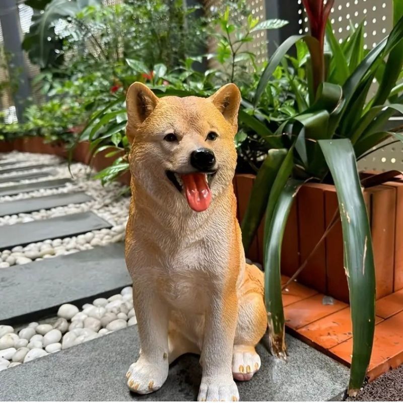 ガーデンオーナメント 置物 オブジェ 犬 芝犬 パピー 動物 アニマル 庭 屋外インテリア ガーデニング ギフト プレゼント かわいい おしゃれ5-59