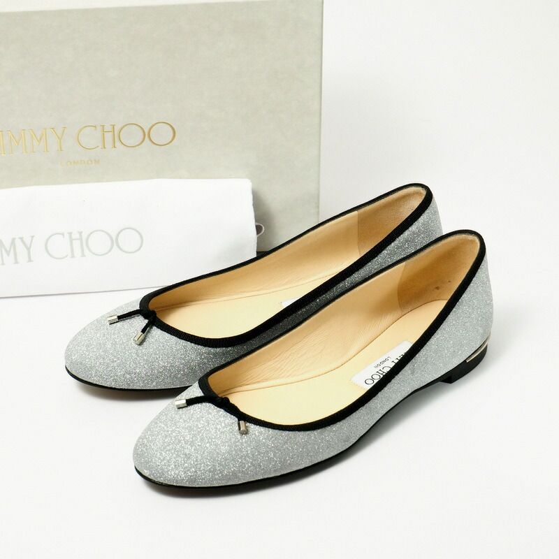 □美品□JIMMY CHOO ジミーチュウ《JENNIE FLAT》フラットシューズ バレエパンプス サイズ38 (24.0cm相当)シルバー  イタリア製 ブランド古着【中古】20230418/GN1287 - メルカリ