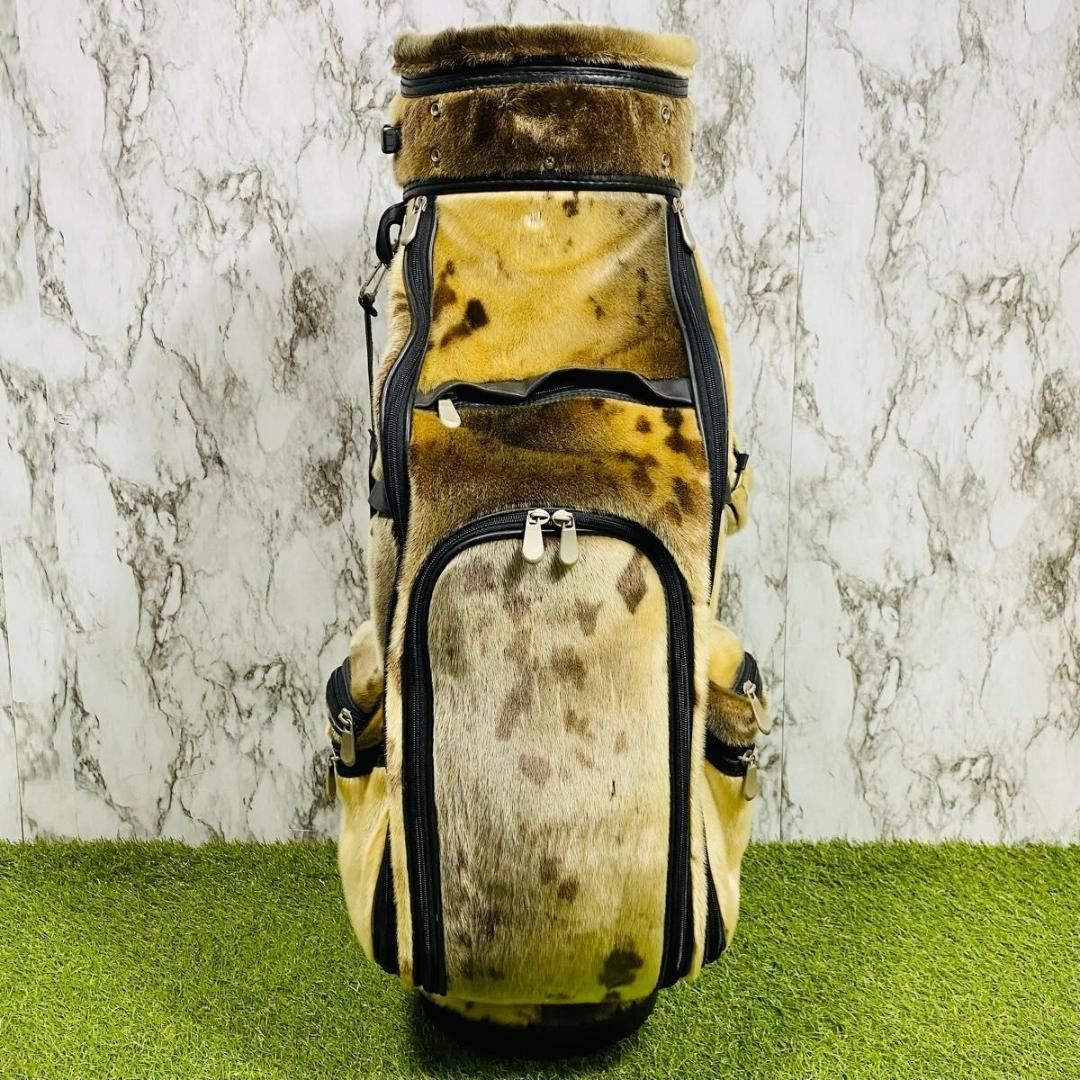 希少品】アザラシ本革製 海豹毛皮 カート式 キャディバッグ 付属