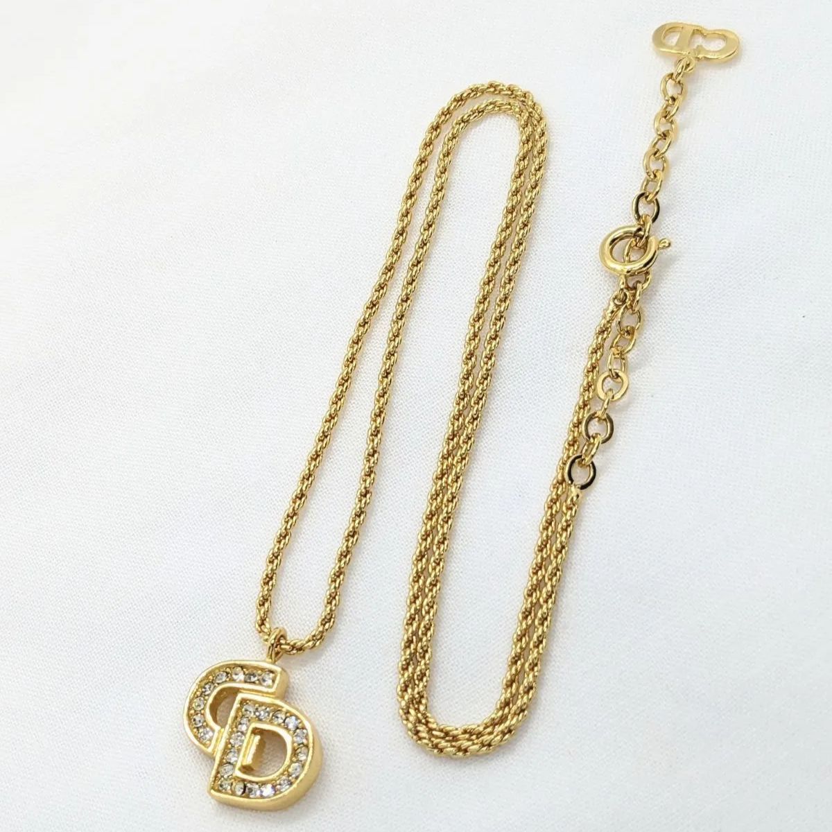 極美品 Christian Dior ディオール ヴィンテージ ラインストーン ロゴ