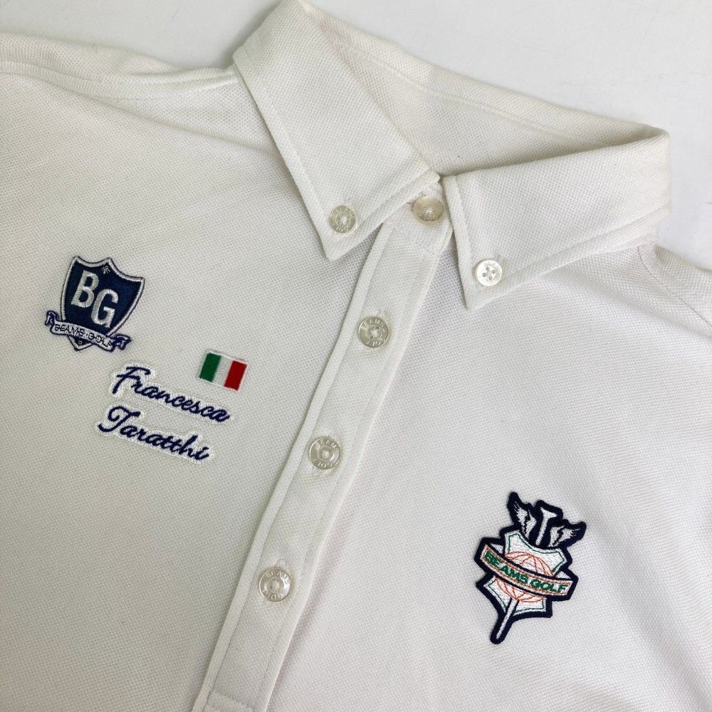 サイズ：L BEAMS GOLF ビームスゴルフ 長袖ポロシャツ ホワイト系