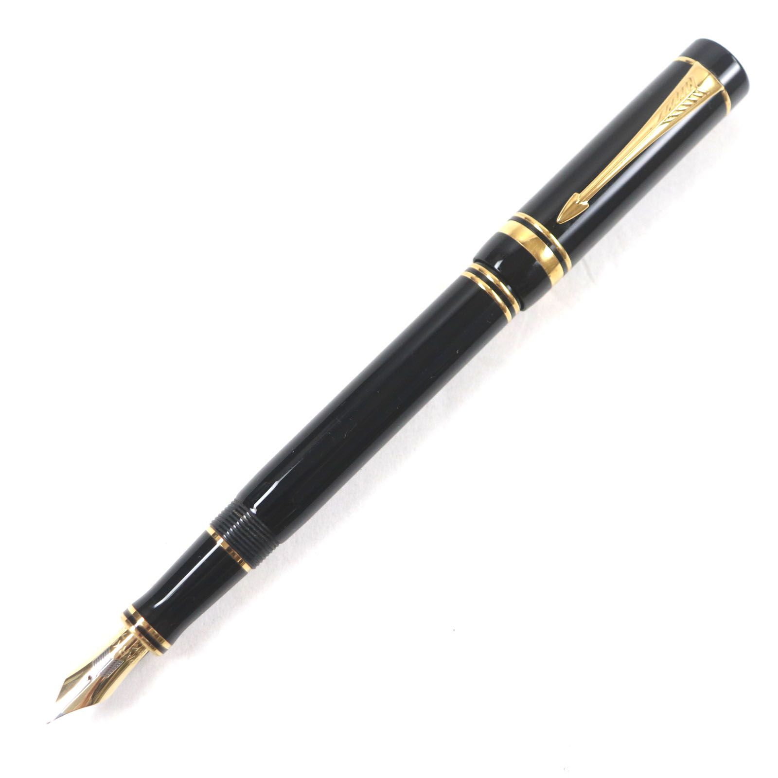 PARKER パーカー デュオフォールド ブラックGTインターナショナル ペン先18K Mニブ 初期型 万年筆 ブラック ゴールド UK製 メンズ