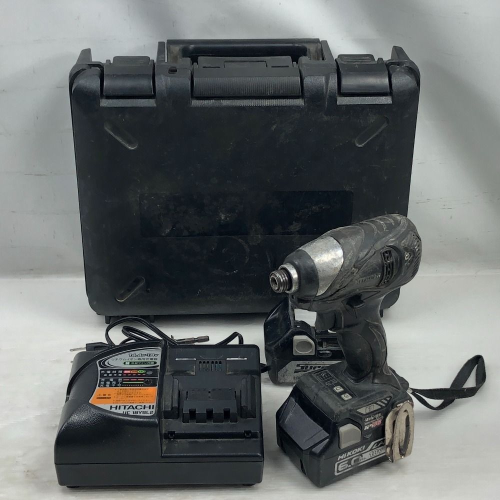 HITACHI 日立 締め付け工具 インパクトドライバ 充電器 充電池2個 ケース付 WH18DBAL2 ブラック