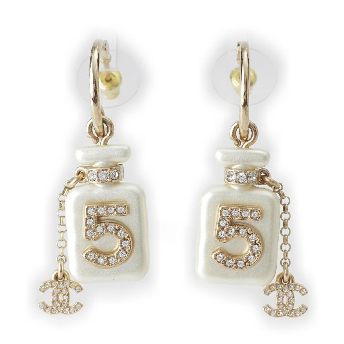 シャネル CHANEL ピアス ココマーク No.5 A22S ホワイト